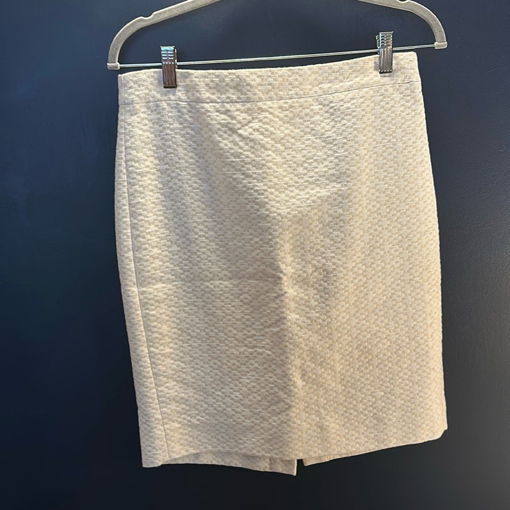 J. Crew Cream & White Pencil Skirt, Size 2